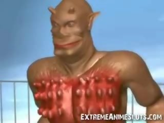 3D Ogre Cums On Japan Girl!