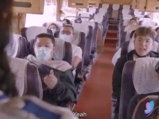 מלוכלך וידאו סיור אוטובוס עם חזה גדול אסייתי strumpet מקורי סיני אָב פורנו עם אַנגְלִית תַת